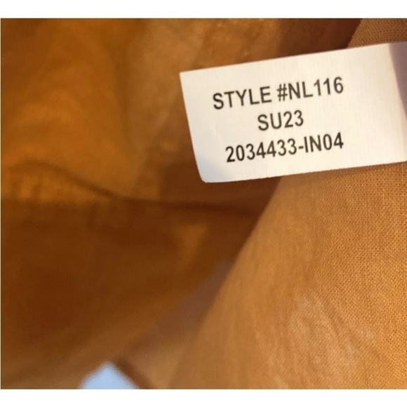 Madewell 100% Linen Maisie Puff Sleeve Mini Dress Ochre Fresco Size 10 - Picture 8 of 8